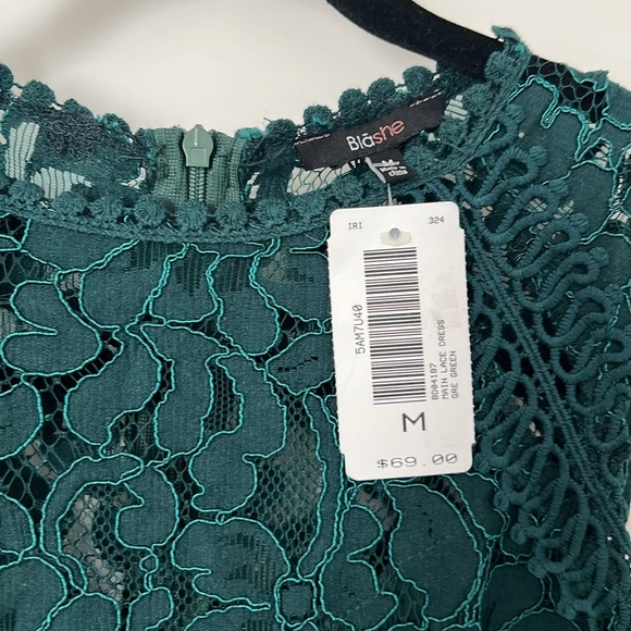 Teal Lace Midi Dress - Picture 6 of 6